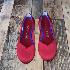 Rothys round toe red flats 9 new